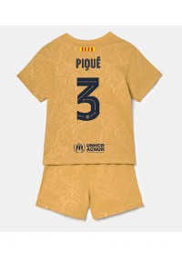 Fotbalové Dres Barcelona Gerard Pique #3 Dětské Venkovní Oblečení 2022-23 Krátký Rukáv (+ trenýrky)